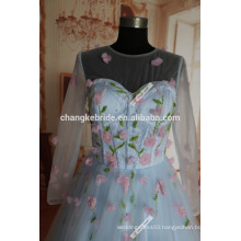 New Design Sweetheart Ruched Top Belt Flower Printed Fabric Indonesia Wedding Dress